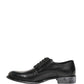 Black Calfskin Leather Derby Men Dress Shoes