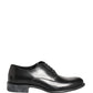 Black Calfskin Leather Derby Men Dress Shoes