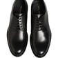 Black Calfskin Leather Derby Men Dress Shoes
