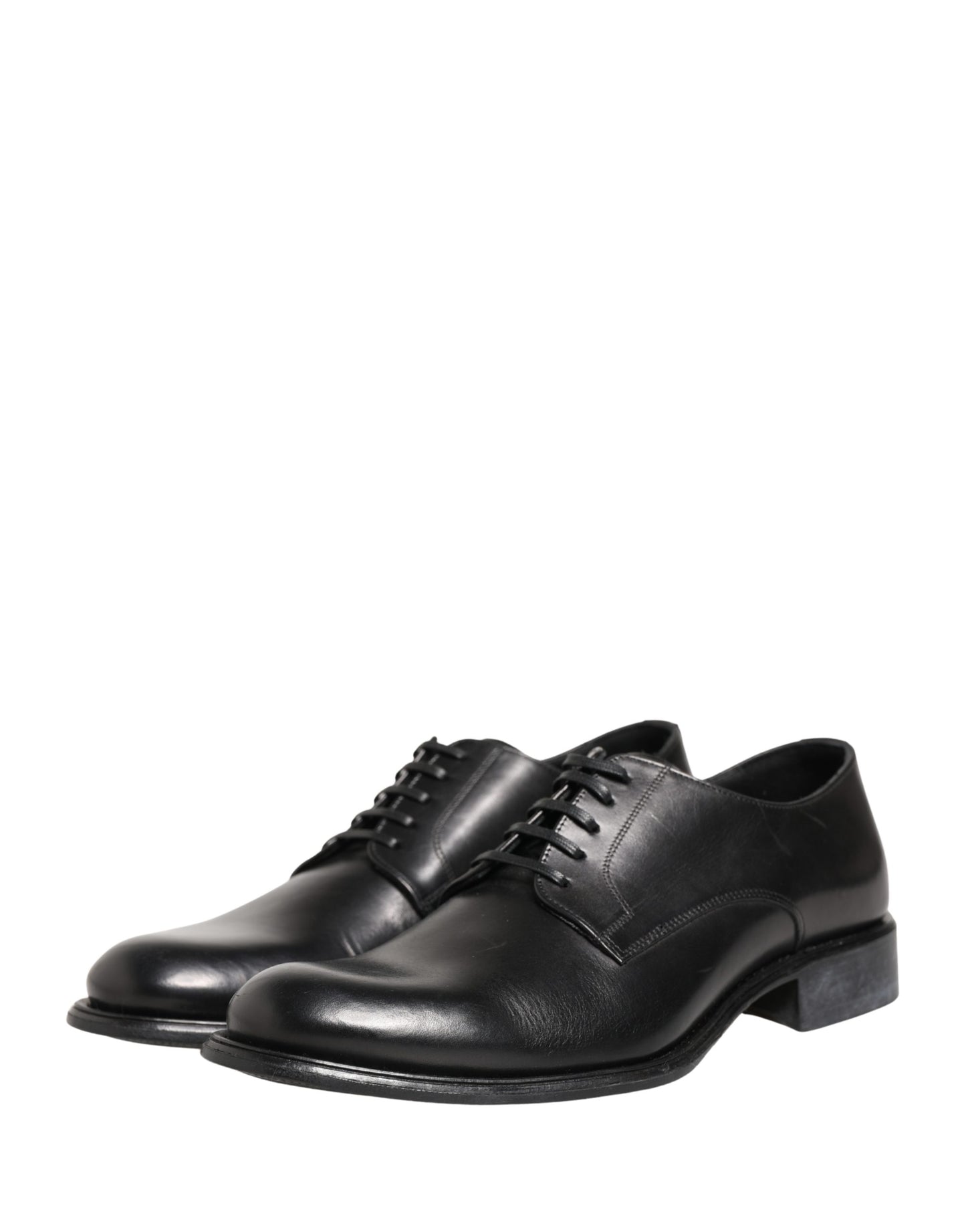 Black Calfskin Leather Derby Men Dress Shoes
