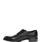 Black Calfskin Leather Derby Men Dress Shoes