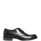 Black Calfskin Leather Derby Men Dress Shoes