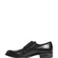 Black Calfskin Leather Derby Men Dress Shoes
