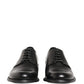 Black Calfskin Leather Derby Men Dress Shoes