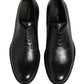 Black Calfskin Leather Derby Men Dress Shoes