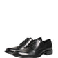 Black Calfskin Leather Derby Men Dress Shoes
