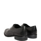 Black Calfskin Leather Derby Men Dress Shoes