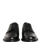 Black Calfskin Leather Derby Men Dress Shoes