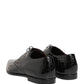 Black Exotic Leather Derby Men Dress Shoes