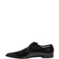 Black Exotic Leather Derby Men Dress Shoes