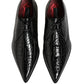 Black Exotic Leather Derby Men Dress Shoes