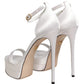 White Platform Ankle Strap Sandals Shoes