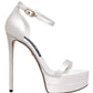 White Platform Ankle Strap Sandals Shoes