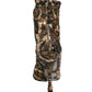 Gold Leopard Sequin Sock Ankle Boots Shoes