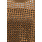 Brown Silk Sleeveles T-Shirt