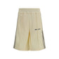 Beige Polyester Bermuda Shorts