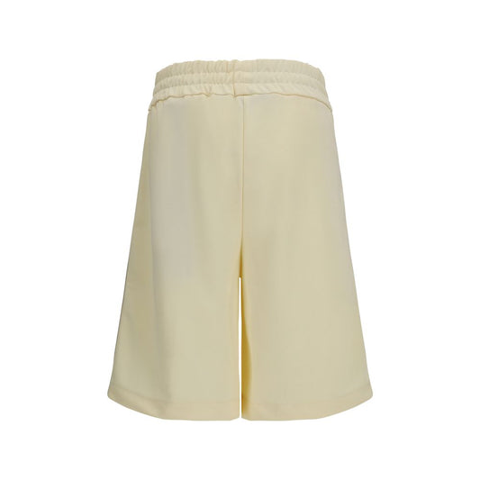 Beige Polyester Bermuda Shorts