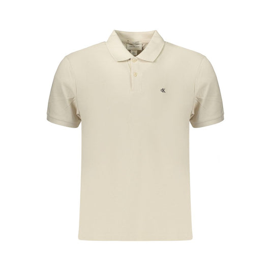 Beige Cotton Mens Polo Shirt
