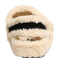 Beige Black Faux Fur Flats Men Sandals Shoes