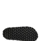 Black Ruching Detail Flats Men Sandals Shoes