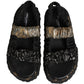 Black Ruching Detail Flats Men Sandals Shoes