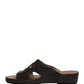 Brown Leather Cutout DG Logo Sandals Shoes