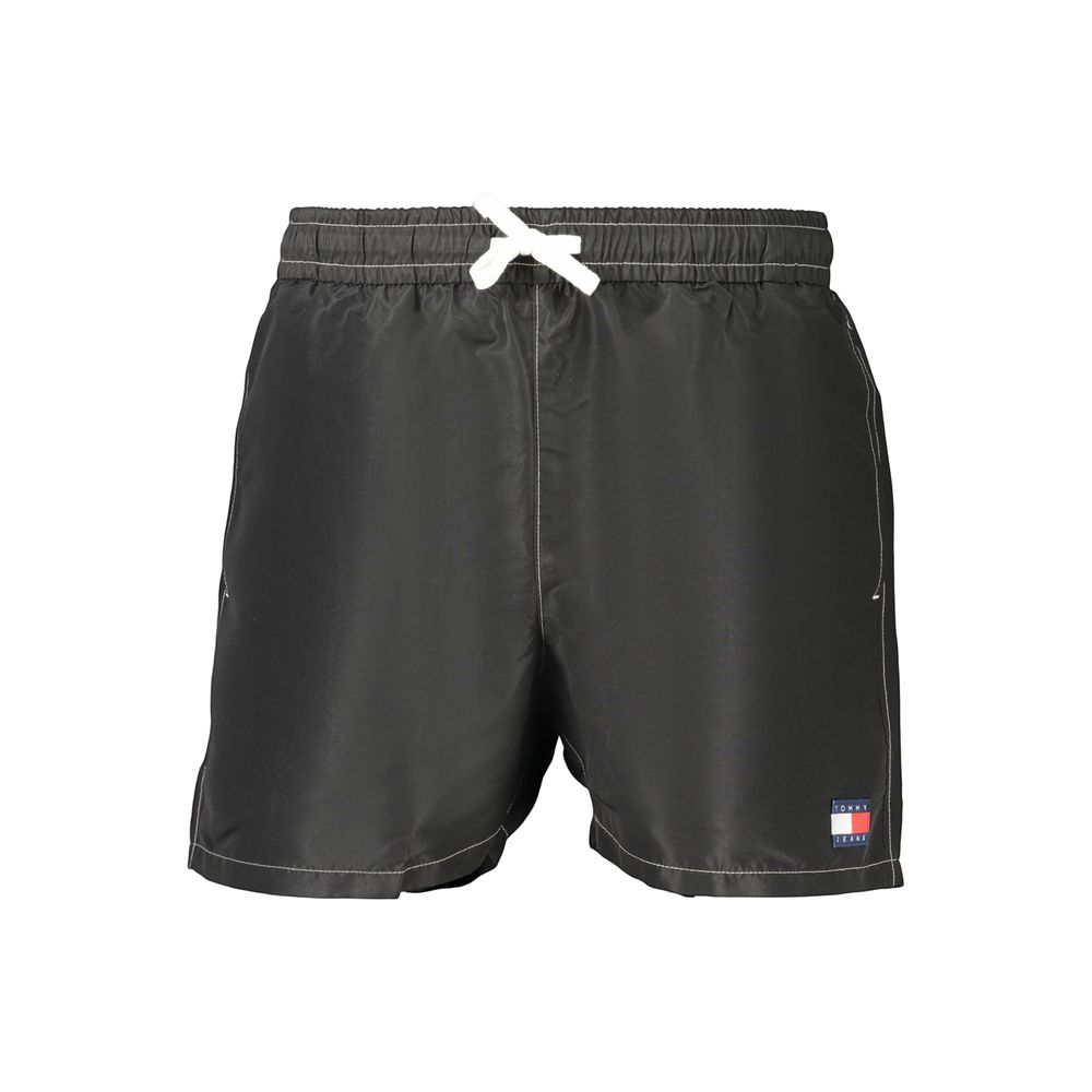 Black Polyester Men's Swimwear