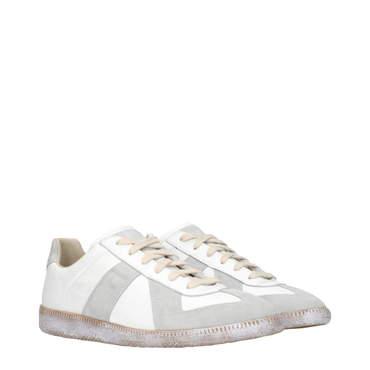 Blue Leather Athletic Sneakers