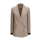Beige Silk Blazer