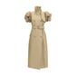 Beige Linen Sleveless Jacket