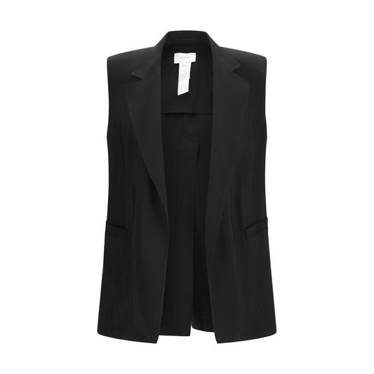 Black Viscose Sleveless Jacket