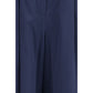 Blue Cotton Casual Pants