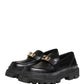 Black Chunky Sole Leather Men Loafers Shoes