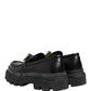 Black Chunky Sole Leather Men Loafers Shoes