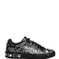 Black Portofino Graffiti Stud Sneakers Shoes