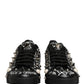Black Portofino Graffiti Stud Sneakers Shoes