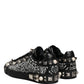 Black Portofino Graffiti Stud Sneakers Shoes