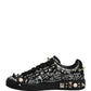 Black Portofino Graffiti Stud Sneakers Shoes