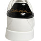 White Black Portofino Leather Sneakers Shoes