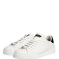 White Black Portofino Leather Sneakers Shoes
