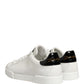 White Black Portofino Leather Sneakers Shoes