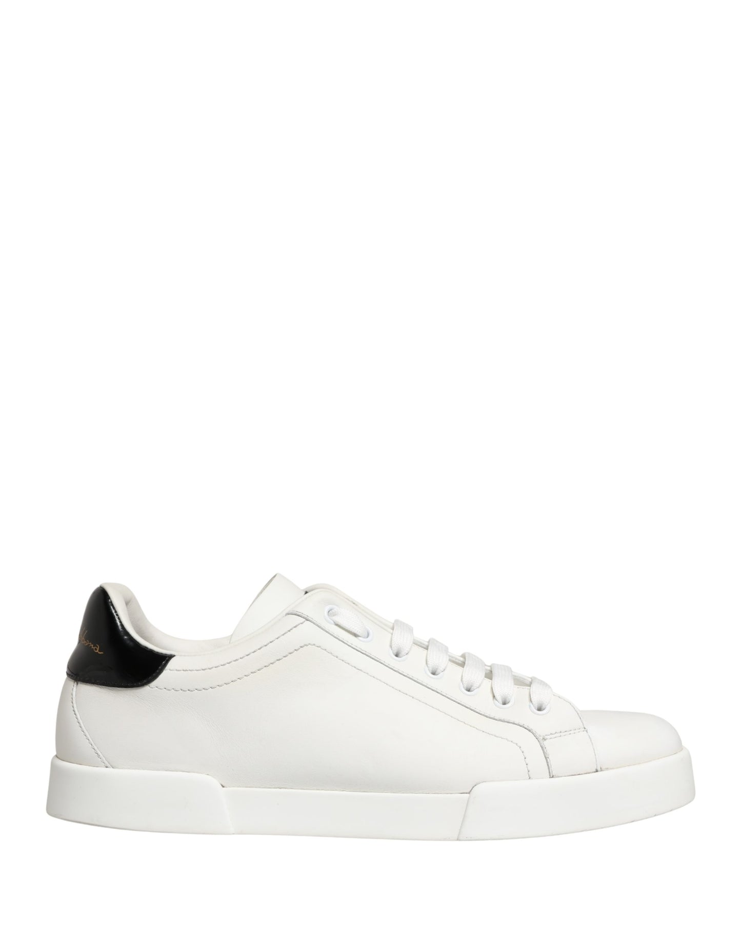 White Black Portofino Leather Sneakers Shoes