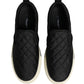 Black Quilted Slip On Low Top Sneakers Shoes