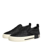 Black Quilted Slip On Low Top Sneakers Shoes