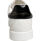 White Black Portofino Leather Sneakers Shoes