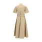 Beige Cotton Casual Dress