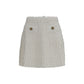 White Viscose Mini Skirt