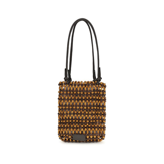 Brown Wood Shoulder Bag