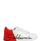 White Red Lace Up Low Top Sneakers Shoes