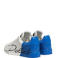 White Blue Lace Up Low Top Sneakers Shoes